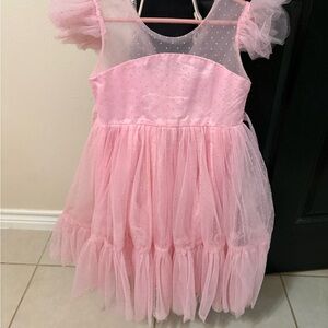 Pink Tulle Princess Kids Costume Dress